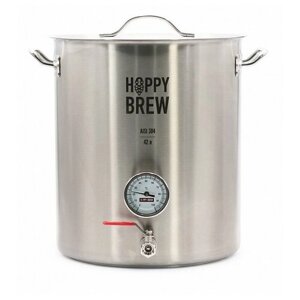 Сусловарочный котёл Hoppy Brew, 42 л, с фальшдном, термометром и краном.