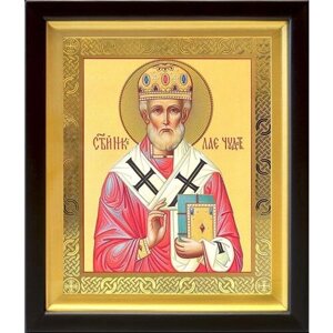 Святитель Николай Чудотворец, архиепископ Мирликийский (лик № 003), икона в киоте 19*22,5 см