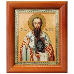 Святитель Василий Великий, икона в рамке 8*9,5 см