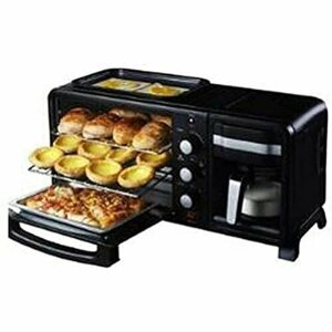 TEmkin Toast Machine Тостер Многофункциональная машина для завтрака, тостер для кофейной печи 3-в-1, большая емкость, антипригарное, нескользящее, подходит для домашней кухни, караванов и студентов