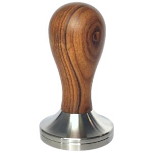 Темпер для кофе диаметр 58 мм, высота 95 мм, цвет коричневый, нержавеющая сталь + обработанное дерево CGPro