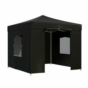 Тент-шатер садовый Helex 3x3х3 м материал полиэстер, 1 дверь и 2 окна, несколько вариантов сборки, быстрая установка 4332 черный