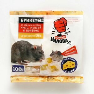 Тесто-брикеты, от крыс и мышей, со вкусом сыра, пакет, 100 г