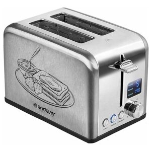 Тостер для хлеба ENDEVER SkyLine ST-143, 6 степеней прожаривания / функции быстрого извлечения тостов, разморозки, подогрева