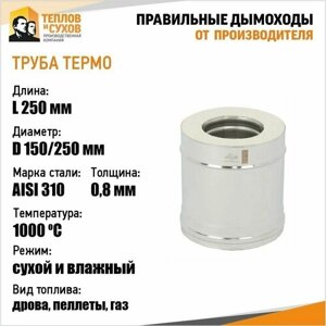 Труба Термо L 250 ТТ-Р 310-0.8/304 D150/250 с хомутом