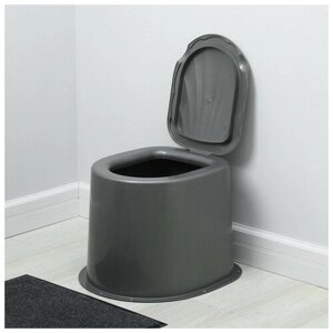 Туалет дачный h = 35 см без дна с отверстиями для крепления к полу серый