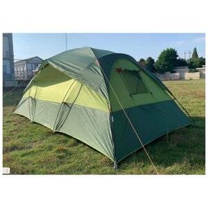 Туристическая 4-х местная палатка шатер (две комнаты, один общий тамбур)