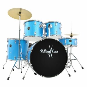 Ударная установка Rolling Rock JR-2225C Blue Sapphire (Полный комплект с тарелками и стулом)