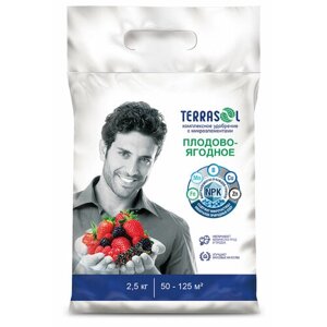 Удобрение сухое Террасол минеральное Плодово-ягодное с микроэлементами 2,5 кг 3 упаковки