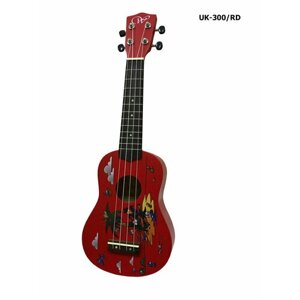 Укулеле-сопрано Woodcraft UK-300 RD с принтом красная