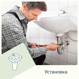 Установка раковины с пьедесталом