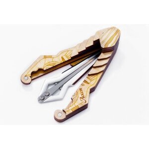Варган Глазырина "Аскет" с деревянным футляром, музыкальный инструмент для начинающих и профессионалов, великолепный подарок, нержавеющая сталь, цвет серебро