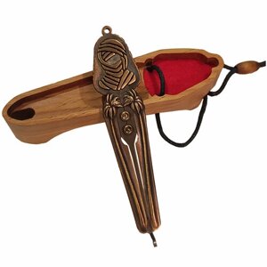 Варган Глазырина "Сахара" с деревянным футляром, профессиональный музыкальный инструмент, великолепный подарок, бронза, объёмное литьё