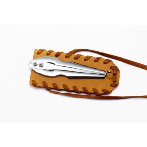 Варган Глазырина "Стрела" с кожаным чехлом, музыкальный инструмент для начинающих и профессионалов, великолепный подарок, нержавеющая сталь, цвет серебро