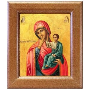 Ватопедская икона Божией Матери "Отрада или Утешение", в широкой рамке 14,5*16,5 см