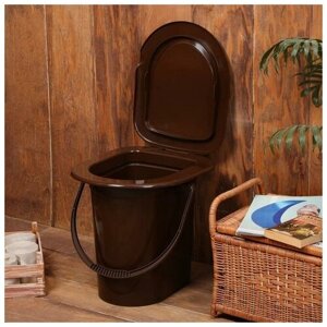 Ведро-туалет, 17 л, съёмный стульчак, коричневый. В упаковке: 1