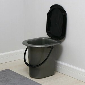 Ведро-туалет Sima-land h 40 см, 17 л, серое