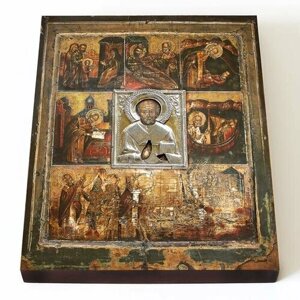 Великорецкая икона Николая Чудотворца, печать на доске 13*16,5 см