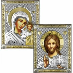 Венчальная пара икон Спаситель и Казанская Божья Матерь, арт БЧ-020