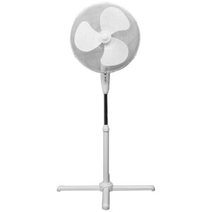 Вентилятор напольный с пультом ДУ, 40 см, 45 Вт, поворотный, белый, для использования в жилых комнатах и офисах