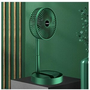 Вентилятор настольный с 3-мя передачами (зеленый)/вентилятор портативный для дома и офиса/ вентилятор со встроенным аккумулятором/ складной вентилятор