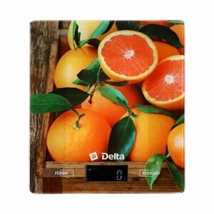 Весы кухонные DELTA KCE-70, электронные, до 5 кг, рисунок "Сочные апельсины"комплект из 2 шт)