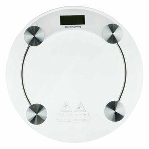 Весы напольные электронные круглые, ЖК-дисплей, макс. нагр. до 180кг, стекло, d33см