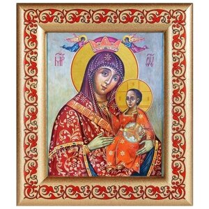 Вифлеемская икона Божией Матери, в рамке с узором 14,5*16,5 см