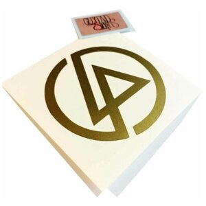 Виниловая наклейка на деку гитары "Linkin Park", золотистая