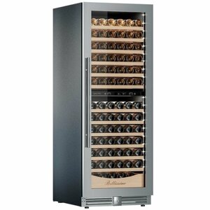 Винный холодильный шкаф Meyvel MV141PRO-KST2 компрессорный (встраиваемый / отдельностоящий холодильник для вина на 141 бутылку)