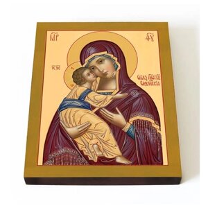Владимирская икона Божией Матери (лик № 011), печать на доске 13*16,5 см