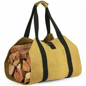 Водонепроницаемая холщовая сумка с ручкой для переноски дров, желтая