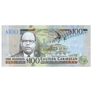 Восточные Карибы 100 долларов 2008 г Сэр Артур Льюис UNC