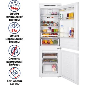 Встраиваемый холодильник MAUNFELD MBF177NFFW, белый