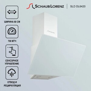 Вытяжка кухонная наклонная Schaub Lorenz SLD DL6420, 60 см, 700 м/ч, 3 скорости, белая