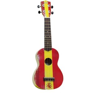 WIKI UK/ESP гитара укулеле сопрано, рисунок испанский флаг чехол в комплекте