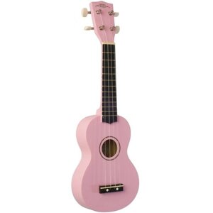 WIKI UK10S PK гитара укулеле сопрано, клен, цвет розовый матовый, чехол в комплекте