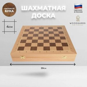 WoodGames Шахматная доска из бука (без фигур, бархатный ложемент, 39 х 39 х 6 см)