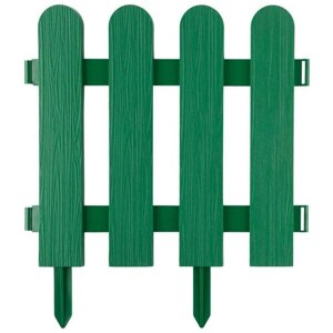 Забор декоративный GRINDA ″штакетник″29x224см, зеленый
