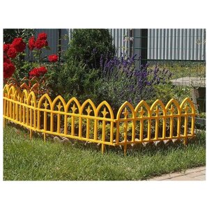 Забор декоративный "Кованый цветок", 3х0,3 м, желтый (5 секций в компл.) (1105417408520) (PROTEX)
