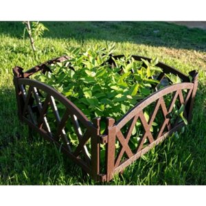 Забор декоративный МастерСад Арка коричневый 2,4м / бордюр для сада и огорода / Ограждение для клумб и грядок