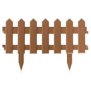 Забор декоративный МастерСад Палисадник коричневый 1,9м / бордюр для сада и огорода / Ограждение садовое для клумб и грядок / забор пластиковый