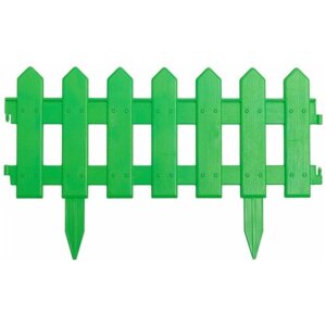 Забор декоративный МастерСад Палисадник зеленый 1,9м / бордюр для сада и огорода / Ограждение садовое для клумб и грядок / забор пластиковый