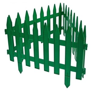 Забор декоративный / ограждение садовое декоративное / для клумб , для грядок , для цветов зеленый 7 секций 36 см х 3 м