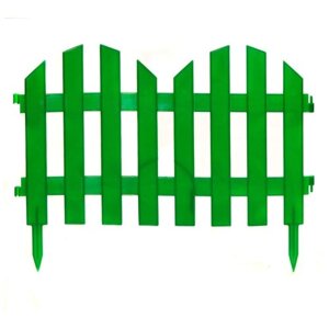 Забор декоративный пластмасса, Palisad,4, 28х300 см, зеленый, ЗД04