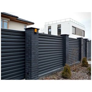 Забор-жалюзи, тип L, секция 2.5х1.8 м, цвет – серый 7024