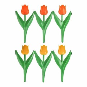 Заборчик декоративный "Тюльпан" оранжевый/желтый 2,25м 5 сек
