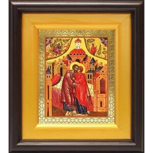 Зачатие Пресвятой Богородицы, икона в широком киоте 16,5*18,5 см