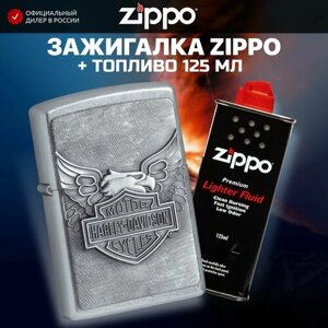 Зажигалка бензиновая ZIPPO 20230 Harley-Davidson + Бензин для зажигалки топливо 125 мл