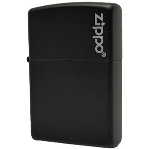 Зажигалка бензиновая ZIPPO Classic с покрытием Black Matte, латунь/сталь, чёрная с фирменным логотипом, матовая